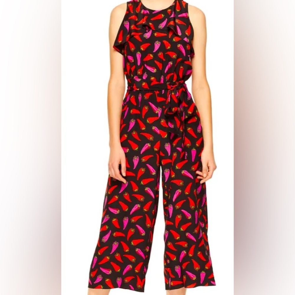 Kate Spade New York Hot Pepper Sleeveless Wide-Leg Jumpsuit NWOT